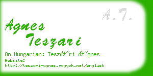 agnes teszari business card